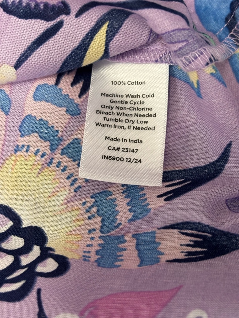 Talbots Lavender Floral Lace-Up Cotton Short Sleeve w/Front Ties Top Women’s M - Picture 6 of 7